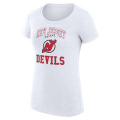 NHL White New Jersey Devils G-III 4Her by Carl Banks Women's Super-Slim Fit Lightweight Team Logo Graphic T-Shirt