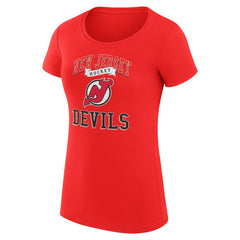 NHL Red New Jersey Devils G-III 4Her by Carl Banks Women's Super-Slim Fit Lightweight Team Logo Graphic T-Shirt