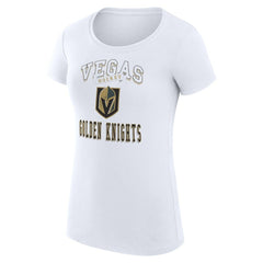 NHL White Vegas Golden Knights G-III 4Her by Carl Banks Women's Super-Slim Fit Lightweight Team Logo Graphic T-Shirt