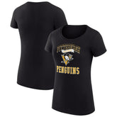 NHL Black Pittsburgh Penguins G-III 4Her by Carl Banks Women's Super-Slim Fit Lightweight Team Logo Graphic T-Shirt