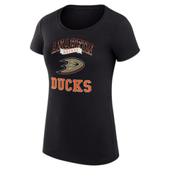 NHL Black Anaheim Ducks G-III 4Her by Carl Banks Women's Super-Slim Fit Lightweight Team Logo Graphic T-Shirt