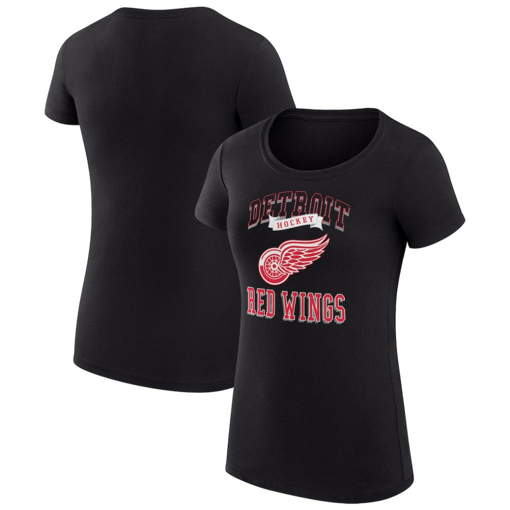 NHL Black Detroit Red Wings G-III 4Her by Carl Banks Women's Super-Slim Fit Lightweight Team Logo Graphic T-Shirt