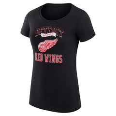 NHL Black Detroit Red Wings G-III 4Her by Carl Banks Women's Super-Slim Fit Lightweight Team Logo Graphic T-Shirt