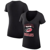 NHL Black Carolina Hurricanes G-III 4Her by Carl Banks Women's Super-Slim Fit Lightweight Team Logo Graphic V-Neck T-Shirt