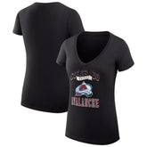 NHL Black Colorado Avalanche G-III 4Her by Carl Banks Women's Super-Slim Fit Lightweight Team Logo Graphic V-Neck T-Shirt