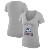 NHL Heather Gray Colorado Avalanche G-III 4Her by Carl Banks Women's Super-Slim Fit Lightweight Team Logo Graphic V-Neck T-Shirt