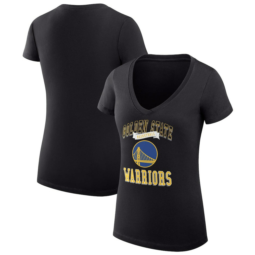 NBA Golden State Warriors G-III 4Her by Carl Banks Women's Super-Slim Fit Lightweight Team Logo V-Neck T-Shirt sale