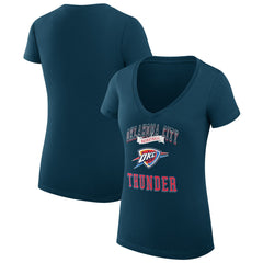 NBA Oklahoma City Thunder G-III 4Her by Carl Banks Women's Super-Slim Fit Lightweight Team Logo V-Neck T-Shirt