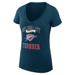 NBA Oklahoma City Thunder G-III 4Her by Carl Banks Women's Super-Slim Fit Lightweight Team Logo V-Neck T-Shirt