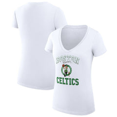 NBA Boston Celtics G-III 4Her by Carl Banks Women's Super-Slim Fit Lightweight Team Logo V-Neck T-Shirt