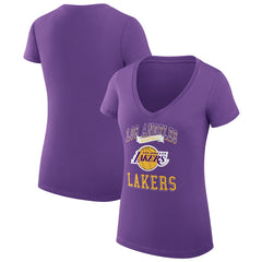 NBA Los Angeles Lakers G-III 4Her by Carl Banks Women's Super-Slim Fit Lightweight Team Logo V-Neck T-Shirt