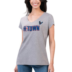 G-III 4Her by Carl Banks Women's Super-Slim Fit Lightweight H-Town V-Neck T-Shirt - Houston Texans
