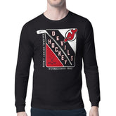 NHL Black New Jersey Devils Starter Shield Long Sleeve Graphic T-Shirt