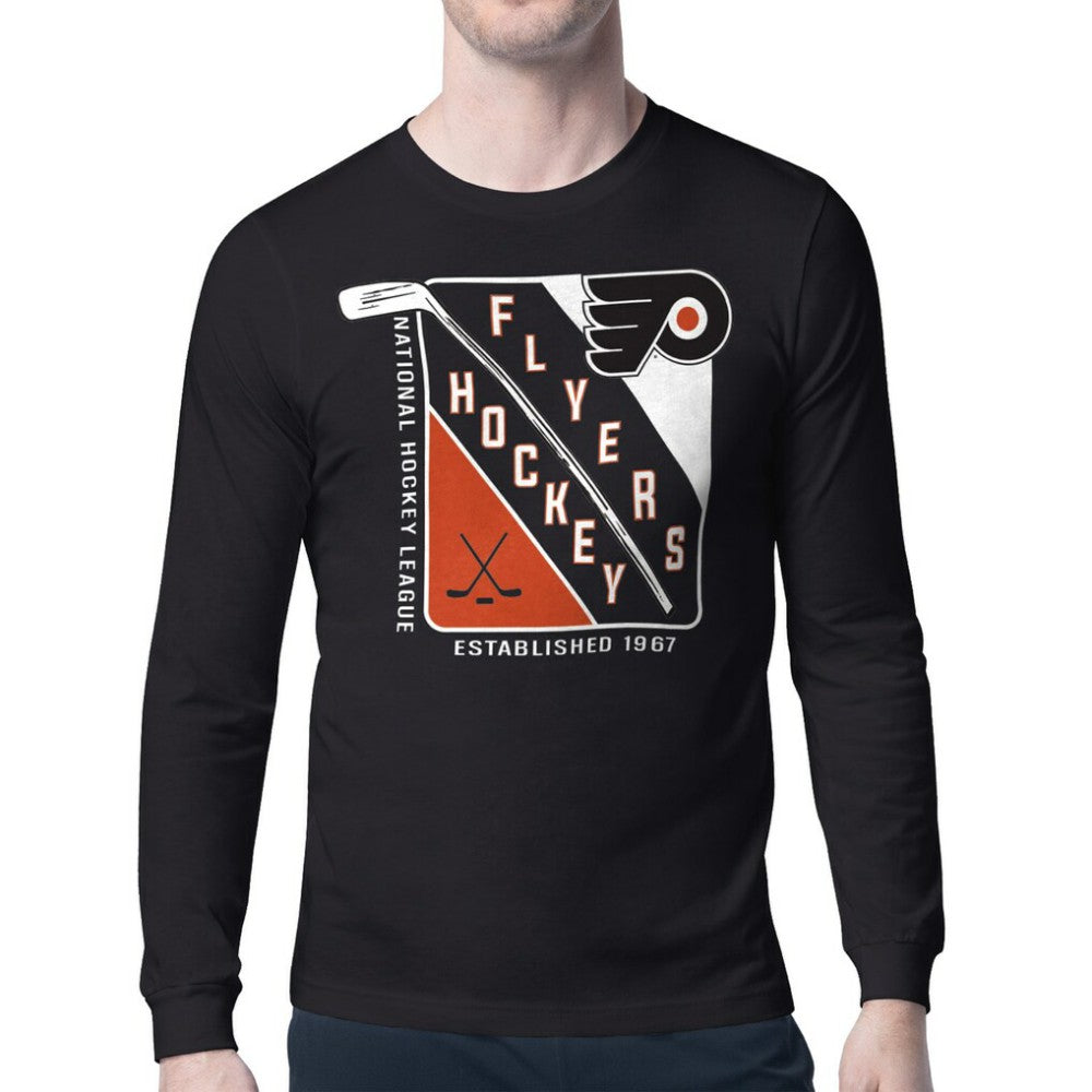 NHL Black Philadelphia Flyers Starter Shield Long Sleeve Graphic T-Shirt