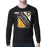 NHL Black Pittsburgh Penguins Starter Shield Long Sleeve Graphic T-Shirt