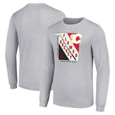 NHL Heather Gray Calgary Flames Starter Shield Long Sleeve Graphic T-Shirt