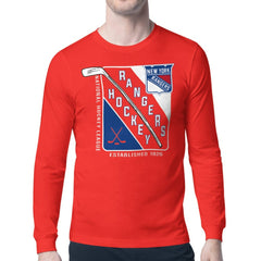 NHL Red New York Rangers Starter Shield Long Sleeve Graphic T-Shirt