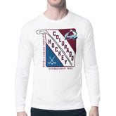 NHL White Colorado Avalanche Starter Shield Long Sleeve Graphic T-Shirt