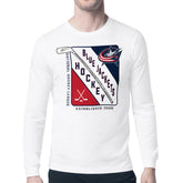 NHL White Columbus Blue Jackets Starter Shield Long Sleeve Graphic T-Shirt