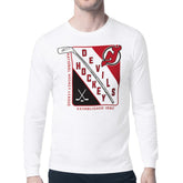 NHL White New Jersey Devils Starter Shield Long Sleeve Graphic T-Shirt