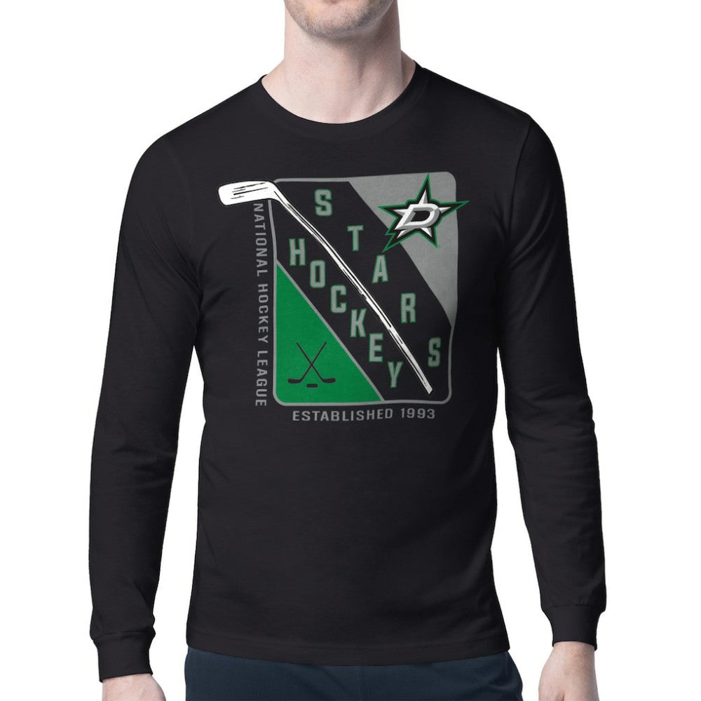 NHL Black Dallas Stars Starter Shield Long Sleeve Graphic T-Shirt