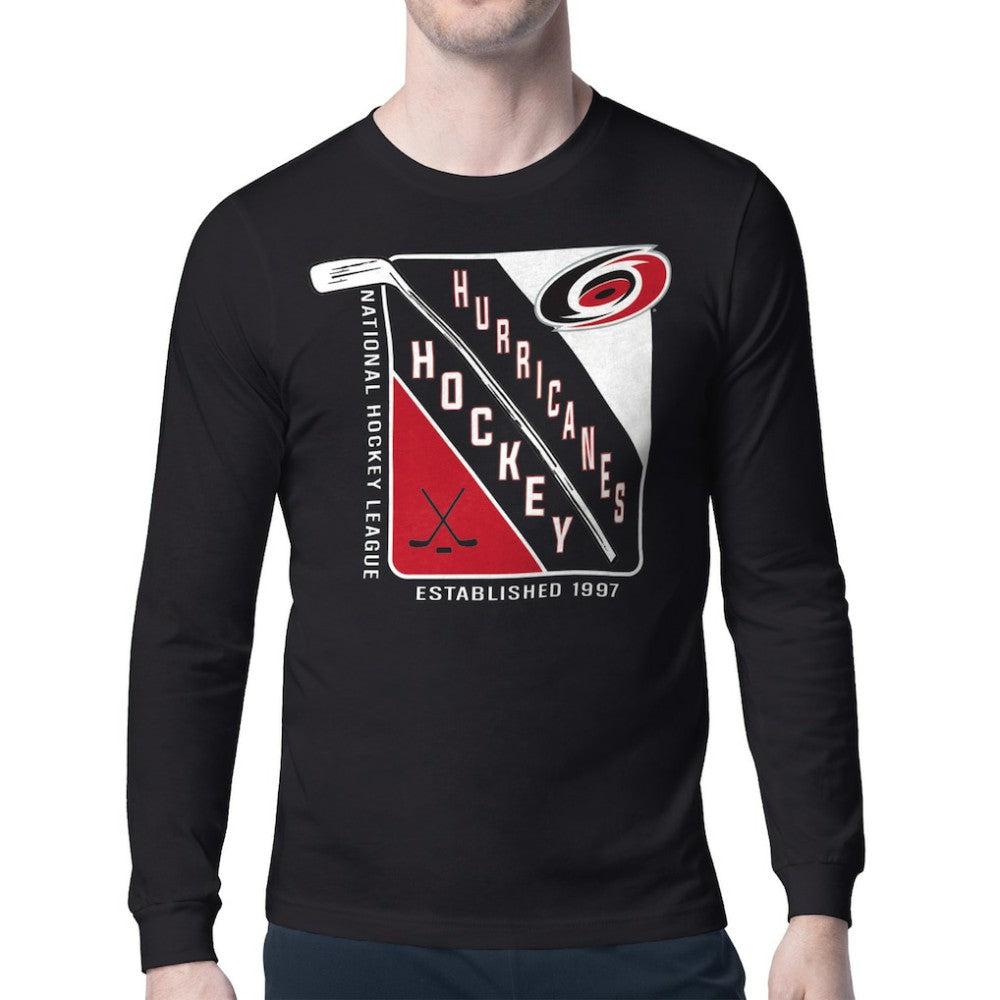 NHL Black Carolina Hurricanes Starter Shield Long Sleeve Graphic T-Shirt