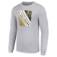 NHL Heather Gray Vegas Golden Knights Starter Shield Long Sleeve Graphic T-Shirt