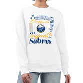 NHL White Buffalo Sabres G-III 4Her by Carl Banks Women's Collage Graphic Fleece Long Sleeve Pullover Sweatshirt