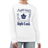 NHL White Toronto Maple Leafs G-III 4Her by Carl Banks Women's Collage Graphic Fleece Long Sleeve Pullover Sweatshirt