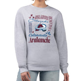 NHL Heather Gray Colorado Avalanche G-III 4Her by Carl Banks Women's Collage Graphic Fleece Long Sleeve Pullover Sweatshirt