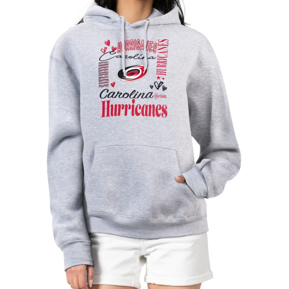NHL Heather Gray Carolina Hurricanes G-III 4Her by Carl Banks Women's Collage Team Graphic Fleece Pullover Hoodie