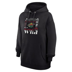 NHL Black Minnesota Wild G-III 4Her by Carl Banks Women's Collage Team Graphic Tri-Blend Fleece Pullover Hoodie