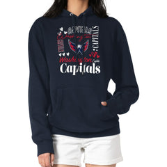 NHL Navy Washington Capitals G-III 4Her by Carl Banks Women's Collage Team Graphic Tri-Blend Fleece Pullover Hoodie