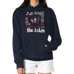 NHL Navy Columbus Blue Jackets G-III 4Her by Carl Banks Women's Collage Team Graphic Tri-Blend Fleece Pullover Hoodie