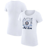 NHL White Winnipeg Jets G-III 4Her by Carl Banks Women's Super-Slim Fit Lightweight Collage Team Graphic T-Shirt