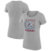 NHL Heather Gray Colorado Avalanche G-III 4Her by Carl Banks Women's Super-Slim Fit Lightweight Collage Team Graphic T-Shirt