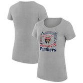 NHL Heather Gray Florida Panthers G-III 4Her by Carl Banks Women's Super-Slim Fit Lightweight Collage Team Graphic T-Shirt
