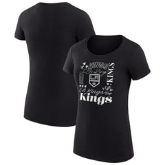 NHL Black Los Angeles Kings G-III 4Her by Carl Banks Women's Super-Slim Fit Lightweight Collage Team Graphic T-Shirt