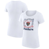 NHL White Florida Panthers G-III 4Her by Carl Banks Women's Super-Slim Fit Lightweight Collage Team Graphic T-Shirt