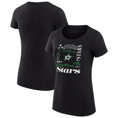 NHL Black Dallas Stars G-III 4Her by Carl Banks Women's Super-Slim Fit Lightweight Collage Team Graphic T-Shirt