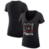 NHL Black Philadelphia Flyers G-III 4Her by Carl Banks Women's Super-Slim Fit Lightweight Collage Team Graphic T-Shirt