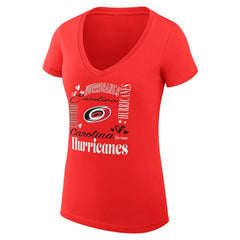 NHL Red Carolina Hurricanes G-III 4Her by Carl Banks Women's Super-Slim Fit Lightweight Collage Team Graphic T-Shirt
