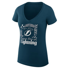 NHL Blue Tampa Bay Lightning G-III 4Her by Carl Banks Women's Super-Slim Fit Lightweight Collage Team Graphic T-Shirt