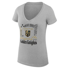 NHL Heather Gray Vegas Golden Knights G-III 4Her by Carl Banks Women's Super-Slim Fit Lightweight Collage Team Graphic T-Shirt
