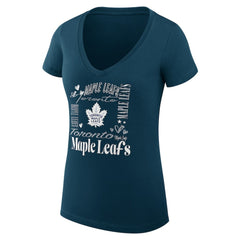 NHL Blue Toronto Maple Leafs G-III 4Her by Carl Banks Women's Super-Slim Fit Lightweight Collage Team Graphic T-Shirt