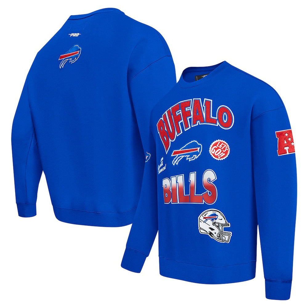 Pro Standard Turn It Up Drop Shoulder Pullover Sweatshirt - Buffalo Bills