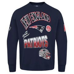 Pro Standard Turn It Up Drop Shoulder Pullover Sweatshirt - New England Patriots