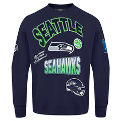 Pro Standard Turn It Up Drop Shoulder Pullover Sweatshirt - Seattle Seahawks