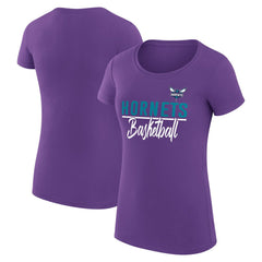 NBA Charlotte Hornets G-III 4Her by Carl Banks Women's Super-Slim Fit Lightweight Team Sport V-Neck T-Shirt