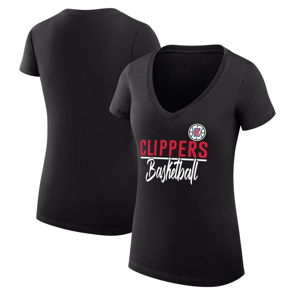 NBA LA Clippers G-III 4Her by Carl Banks Women's Super-Slim Fit Lightweight Team Sport V-Neck T-Shirt